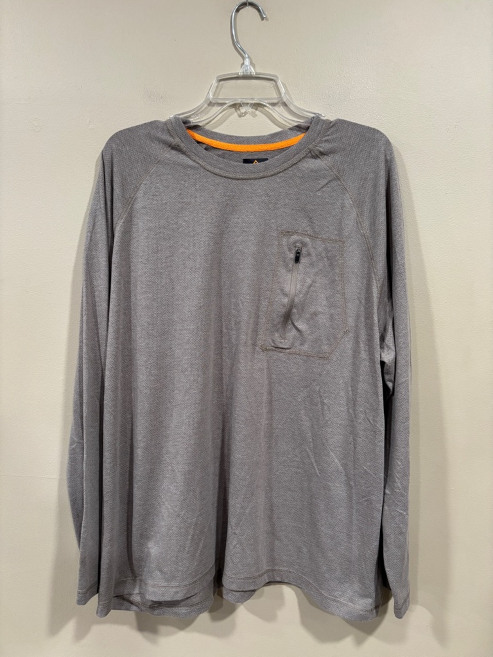 Ridgecut Toughwear Performance Shirt Men's Long Sleeve Zip Pocket Gray Size 2XL